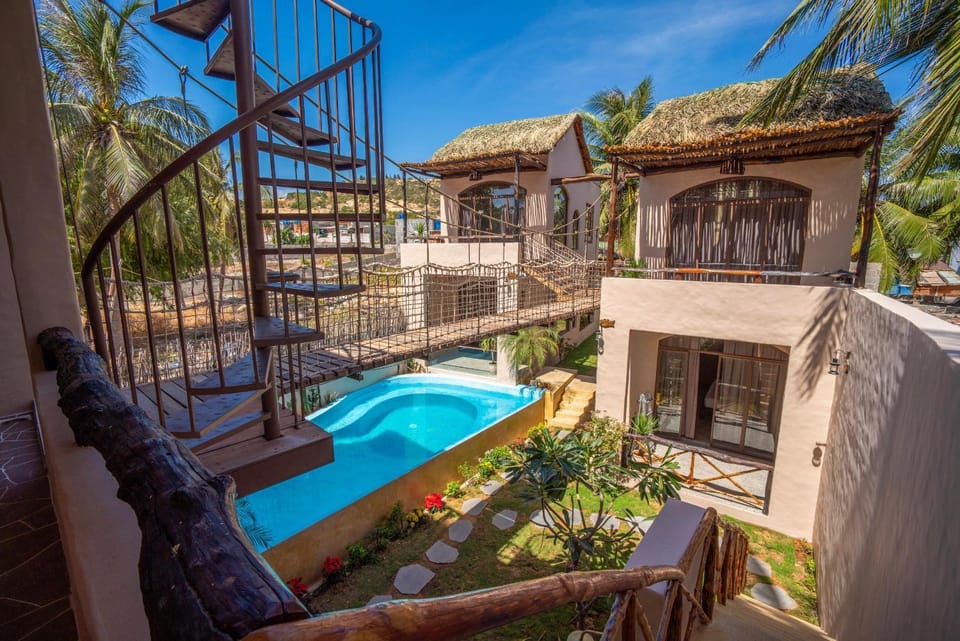 Property building, Patio, Day, Natural landscape, Garden, View (from property/room), Balcony/Terrace, Garden view, Pool view, Swimming pool, sunbed