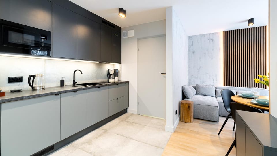 Kitchen or kitchenette, Living room, Seating area