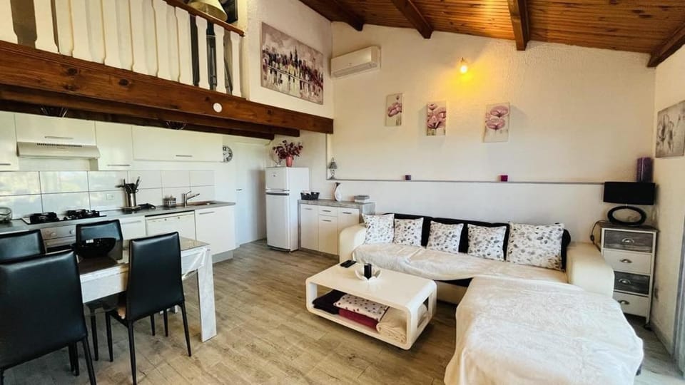 Kitchen or kitchenette, Living room, Dining area, air conditioner