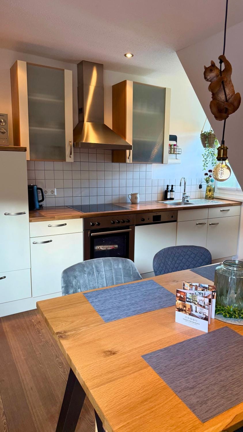 Kitchen or kitchenette, stove, kitchen