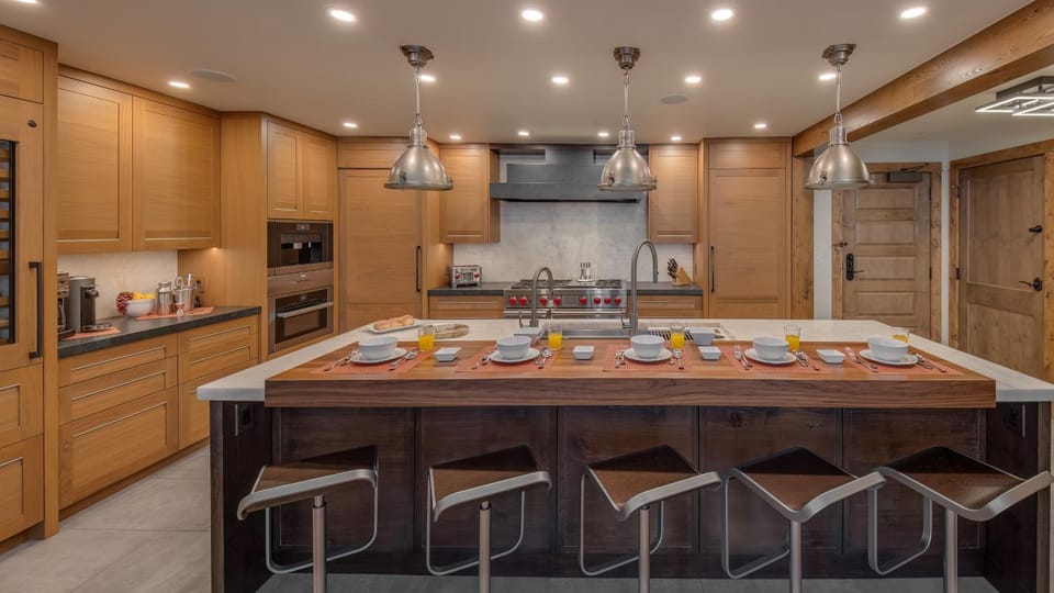 Dining area, microwave, storage, stove, kitchen