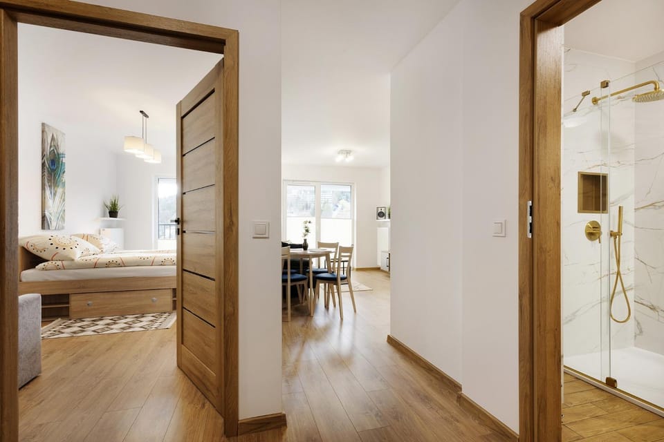 Bed, Bathroom, Living room, Photo of the whole room, Bedroom