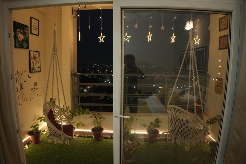 Patio, Night, Garden, Garden view