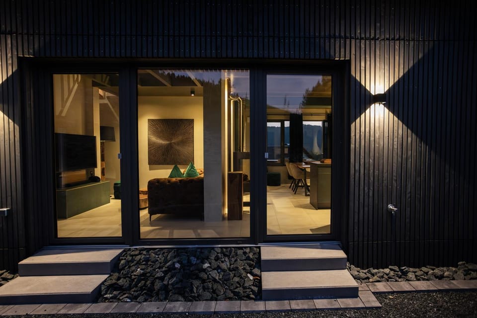 Property building, Night, Balcony/Terrace, Living room, kitchen