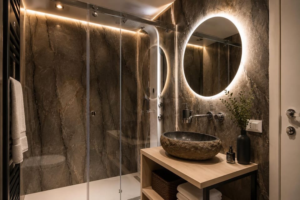 Shower, Bathroom, towels