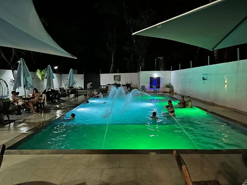 Night, Pool view, Swimming pool