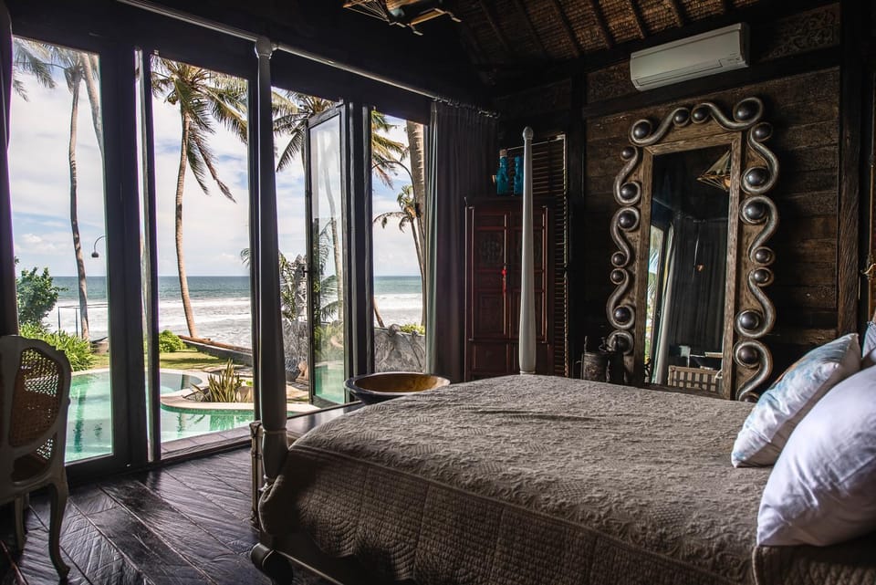 Bed, View (from property/room), Bedroom, Pool view, Sea view, air conditioner