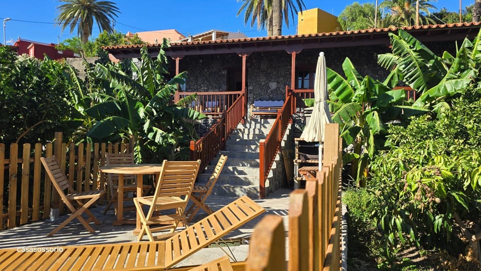 Property building, Patio, Garden, Garden view, sunbed