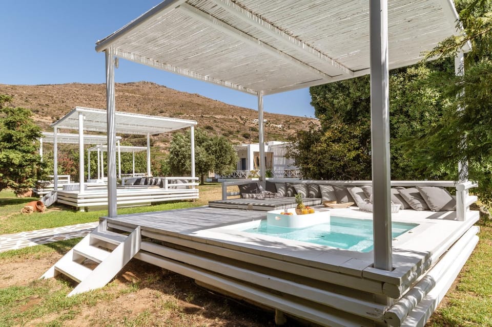Property building, Living room, Swimming pool