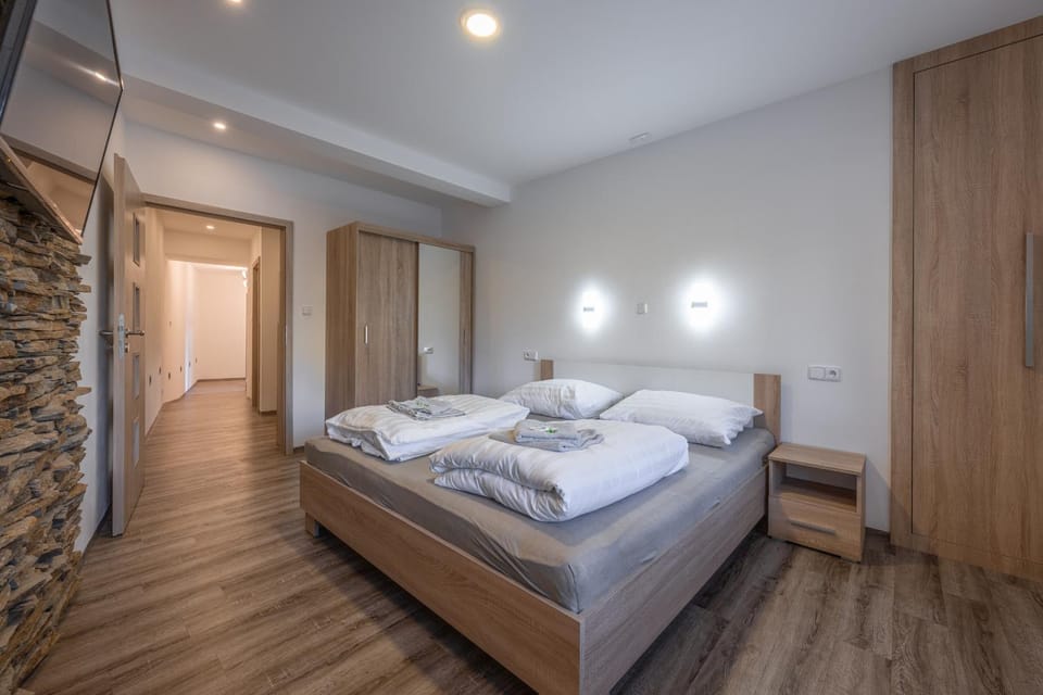 Bed, Photo of the whole room, Bedroom, towels, wardrobe