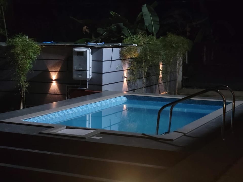 Night, Pool view, Swimming pool