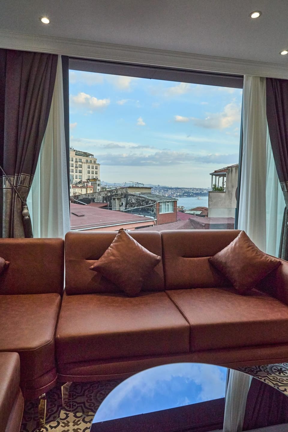 Day, Natural landscape, View (from property/room), Living room, Seating area, Sea view