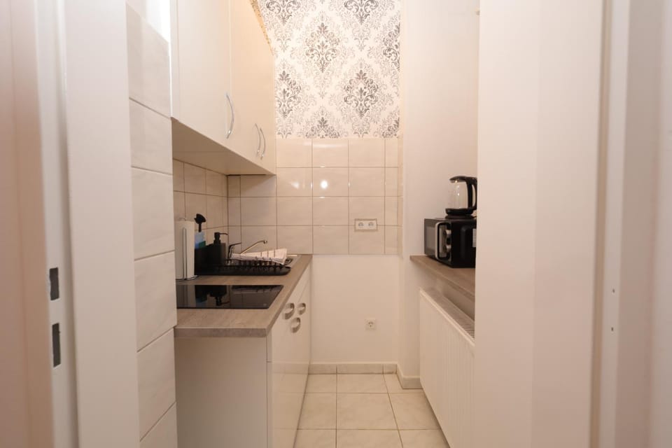 Kitchen or kitchenette, minibar, stove
