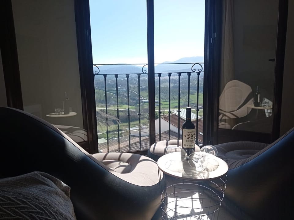 Day, Natural landscape, View (from property/room), Living room, Dining area, Mountain view