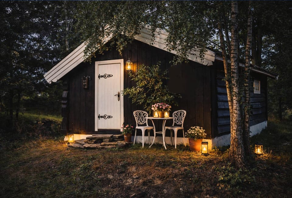 Property building, Patio, Night, Garden, Dining area, Garden view
