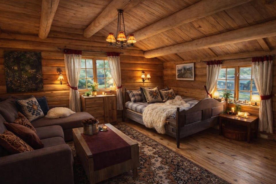 Bed, Living room, Photo of the whole room, Seating area, Bedroom