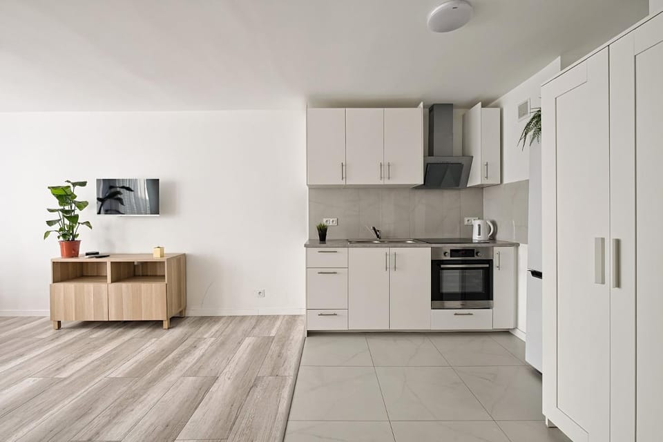 Kitchen or kitchenette, oven, stove