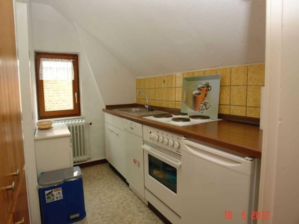Kitchen or kitchenette, dishwasher, stove