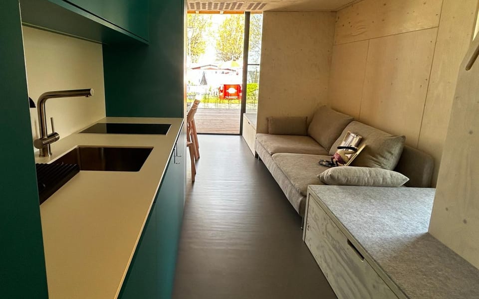 Kitchen or kitchenette, Living room, Seating area