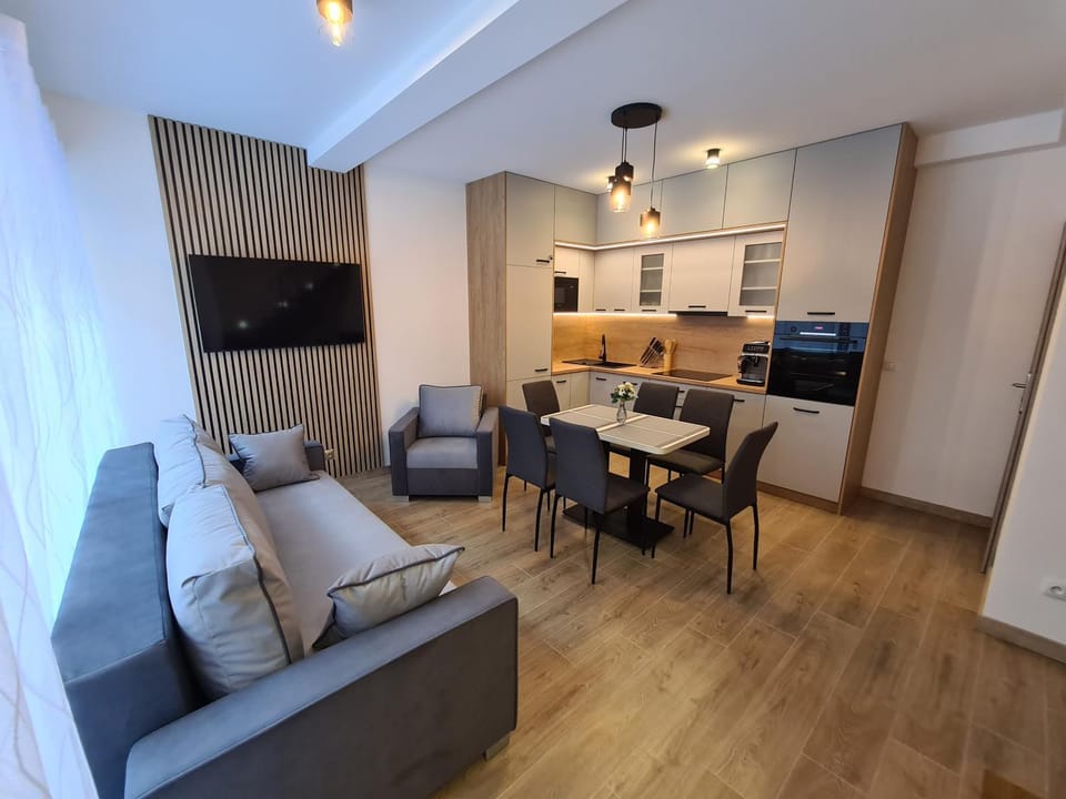 Communal lounge/ TV room, TV and multimedia, Kitchen or kitchenette, Living room, Seating area, Dining area, Evening entertainment, minibar, stove