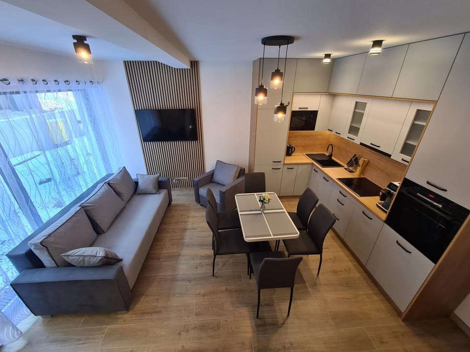 TV and multimedia, Kitchen or kitchenette, Living room, Seating area, Dining area