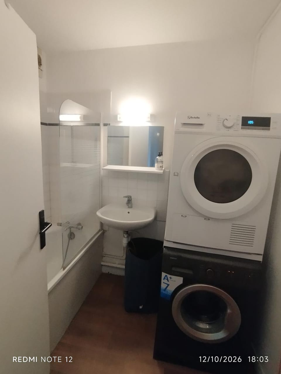 Bathroom, washing machine, dryer