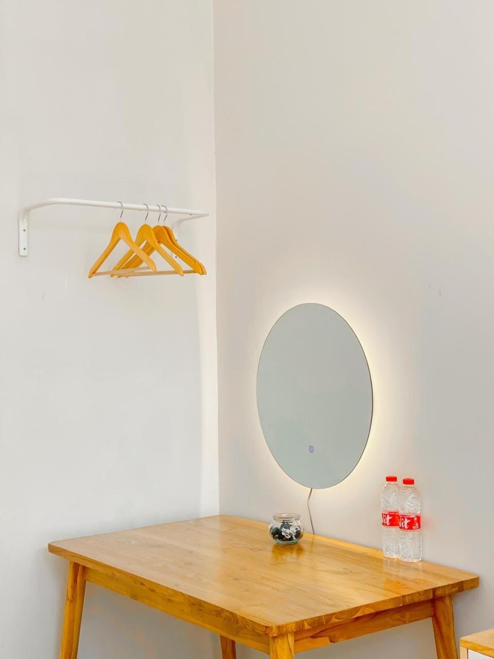 Bed, wardrobe
