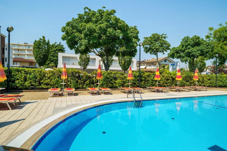 Property building, Living room, Swimming pool