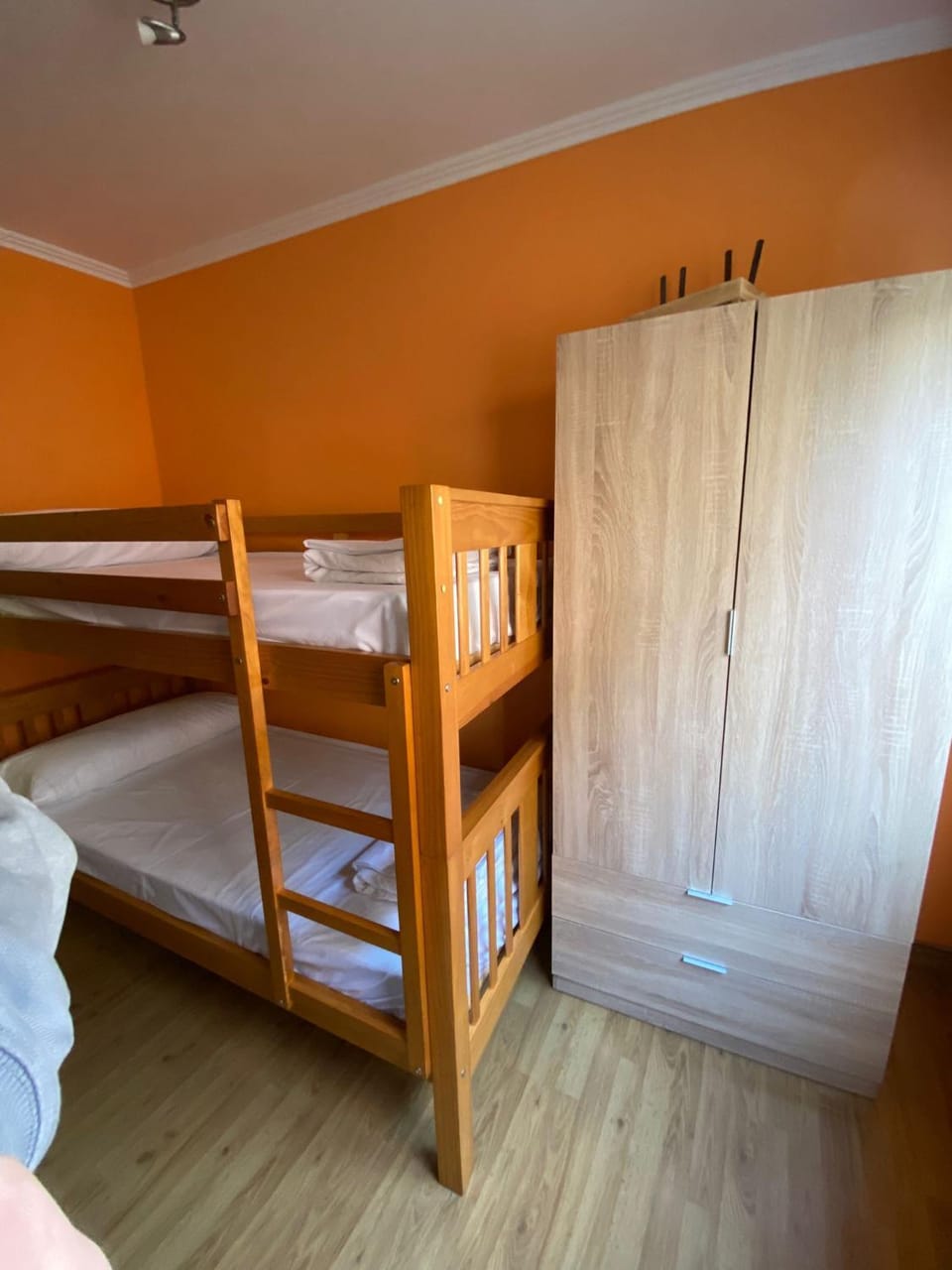 Photo of the whole room, bunk bed, wardrobe