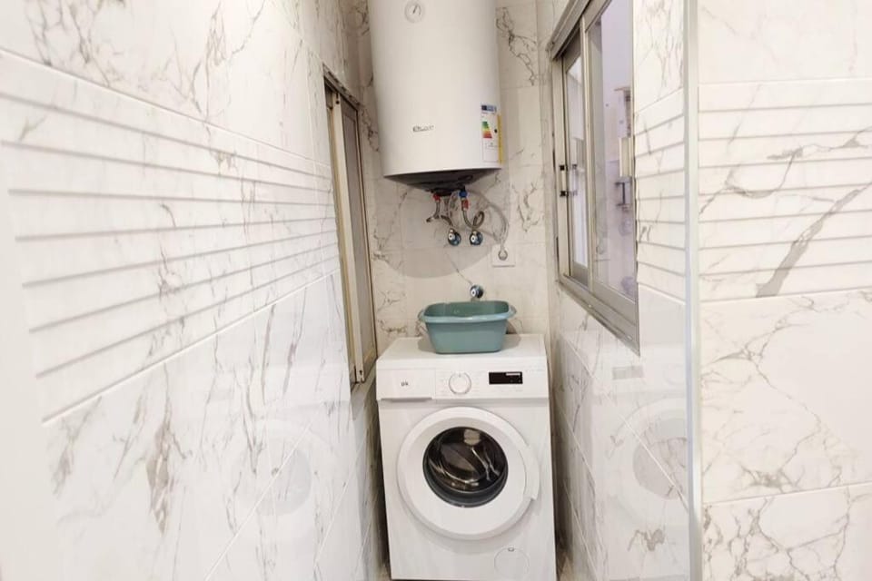 Bathroom, washing machine, dryer