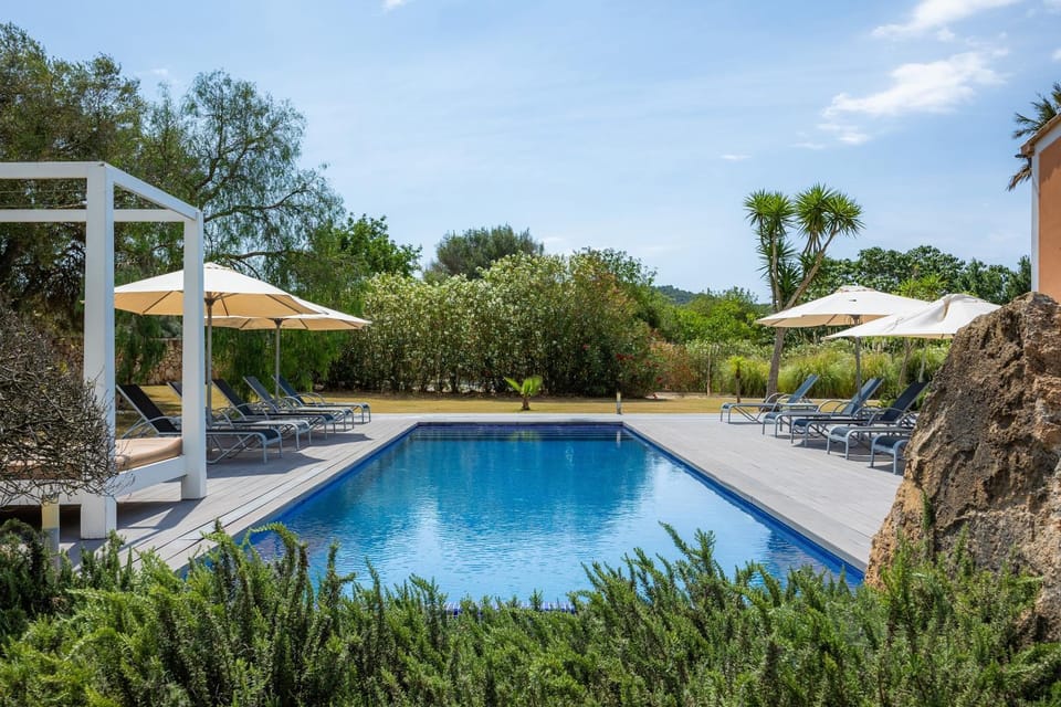 Property building, Living room, Swimming pool
