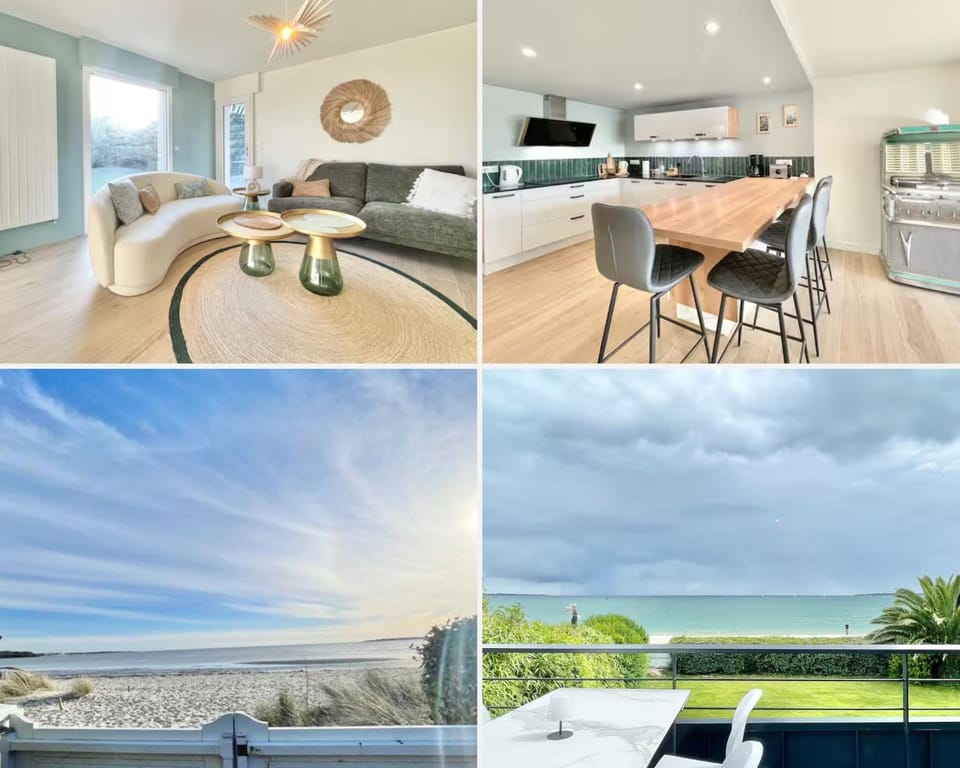 Garden, Coffee/tea facilities, Balcony/Terrace, Living room, Seating area, Beach, Sea view, stove, toaster, kitchen