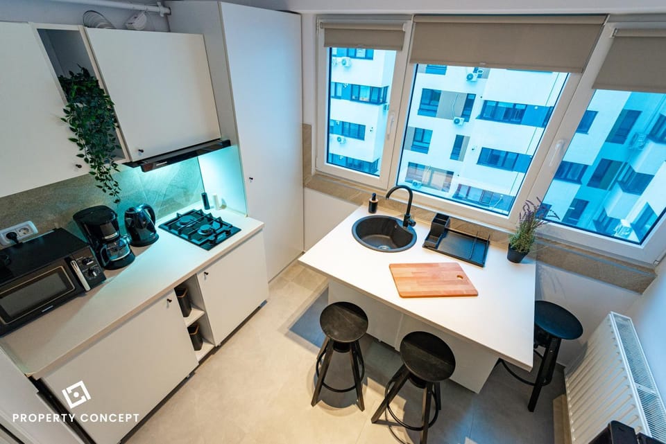 Kitchen or kitchenette, Living room, Dining area