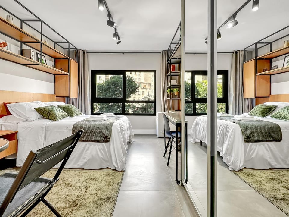 Bed, Photo of the whole room, Bedroom, bunk bed, wardrobe, air conditioner