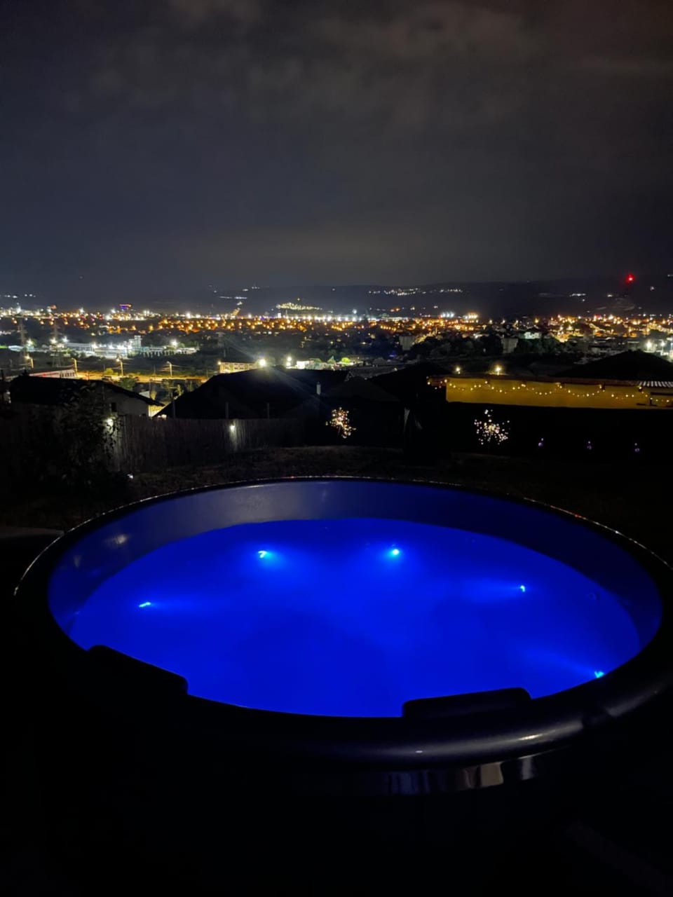 Night, Hot Tub, City view