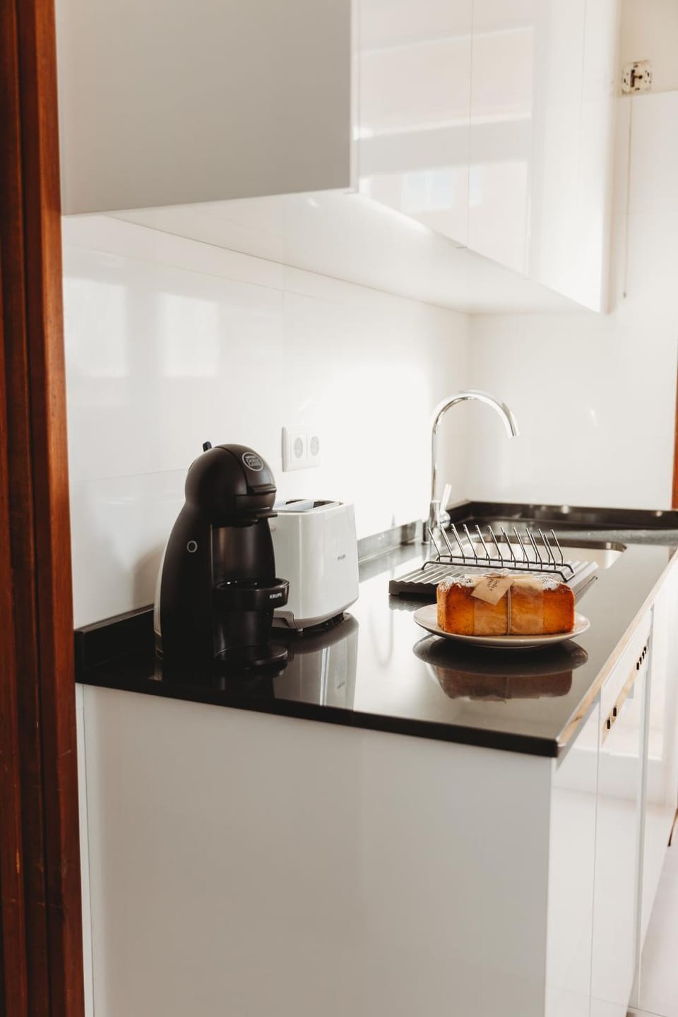 Kitchen or kitchenette, toaster