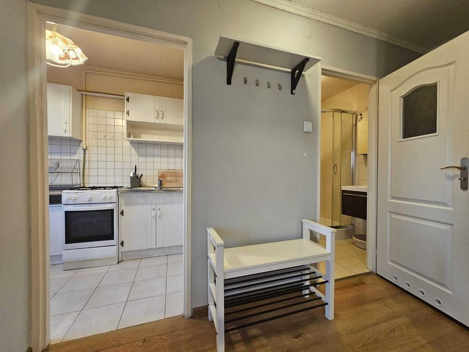 Kitchen or kitchenette, oven