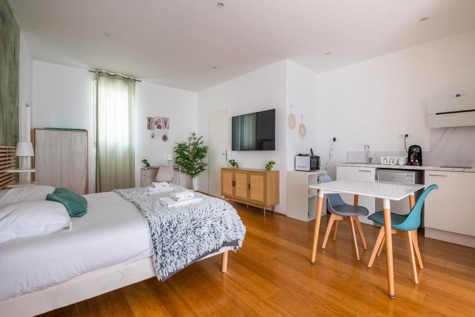 Le Bambou: Grand studio au calme, Climatisé, 5 min de la Gare Apartment in Bordeaux
