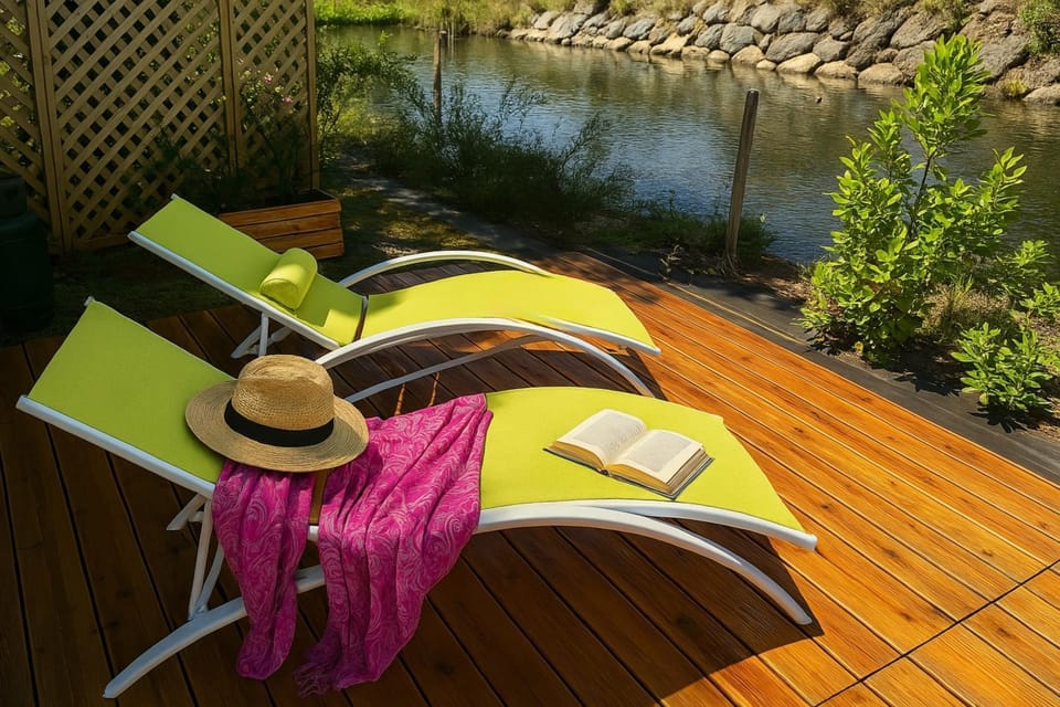 Patio, Balcony/Terrace, Garden view, River view, sunbed