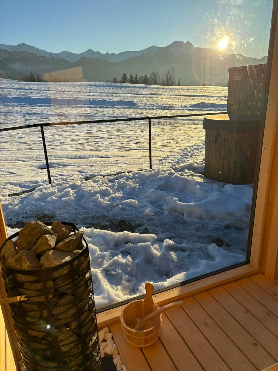 Winter, Sauna, Mountain view