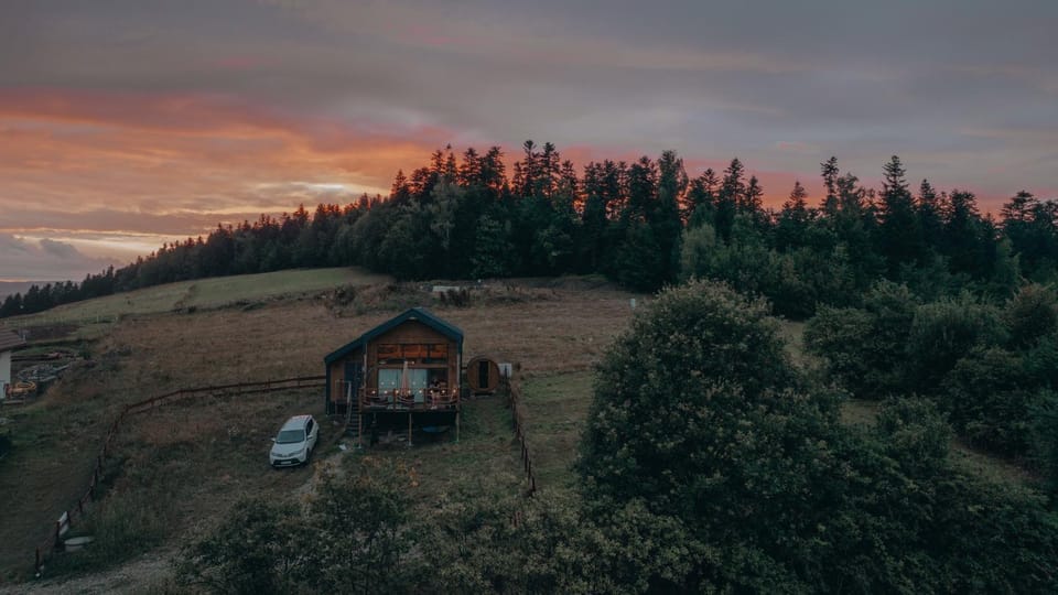 Property building, Natural landscape, Mountain view, Sunrise, Sunset, Parking
