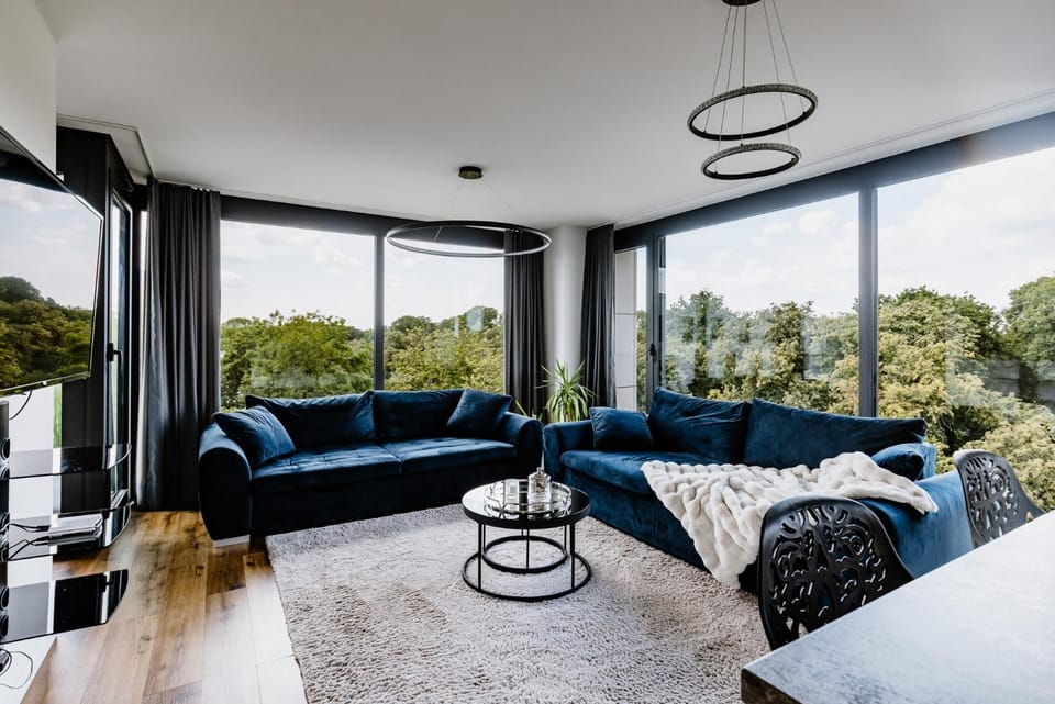 Natural landscape, Living room, Seating area, Garden view