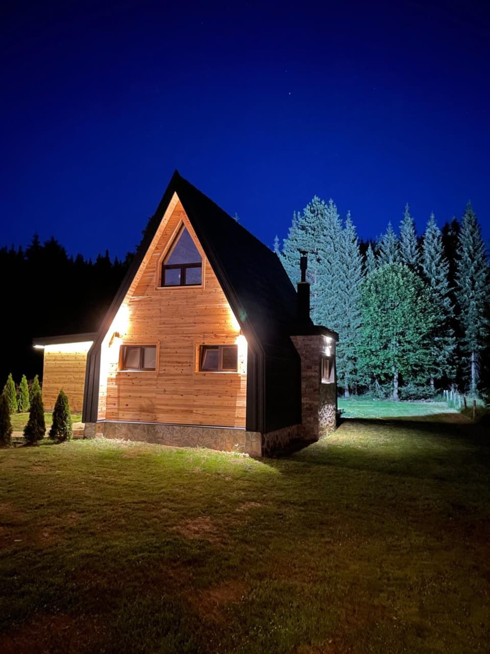 Property building, Night, Garden view