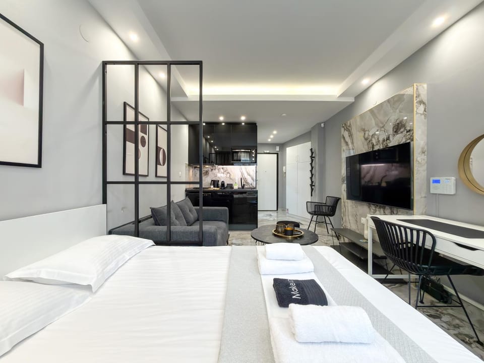 Bed, TV and multimedia, Photo of the whole room, towels, air conditioner