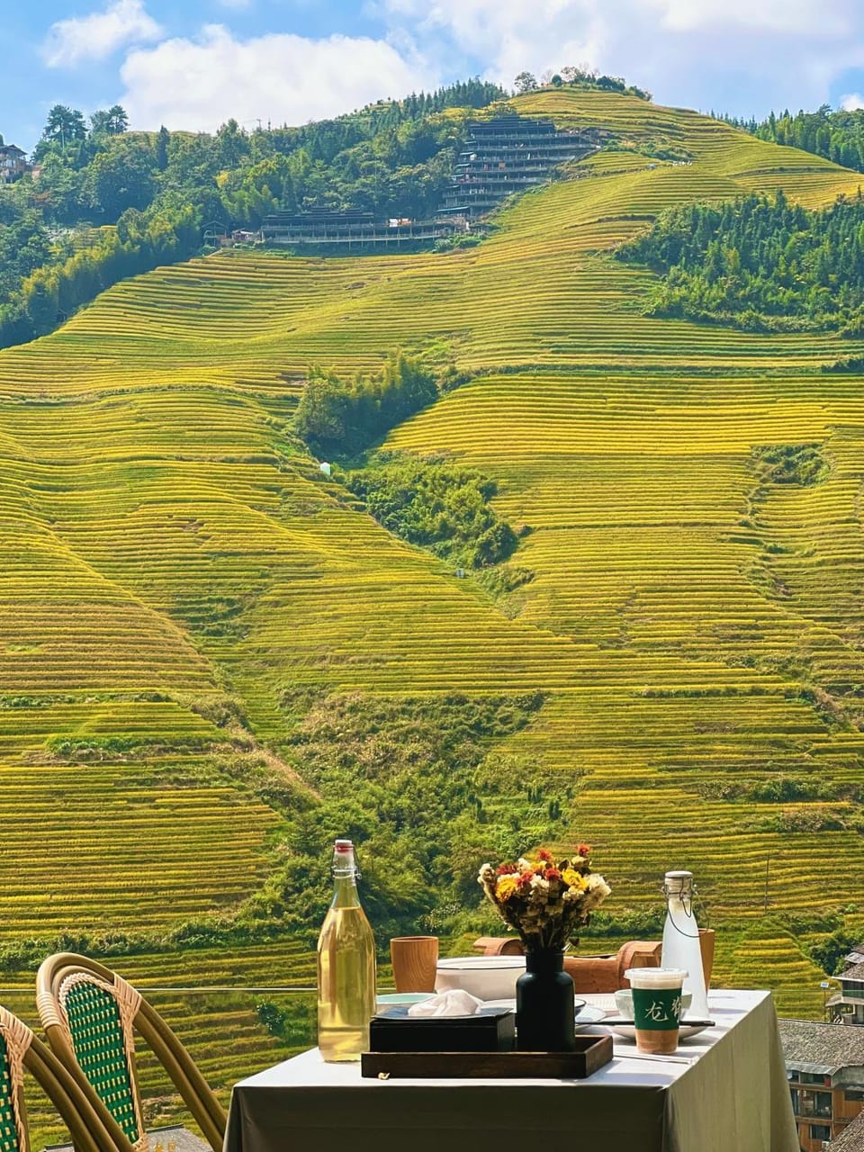 Day, Natural landscape, Dining area, Mountain view