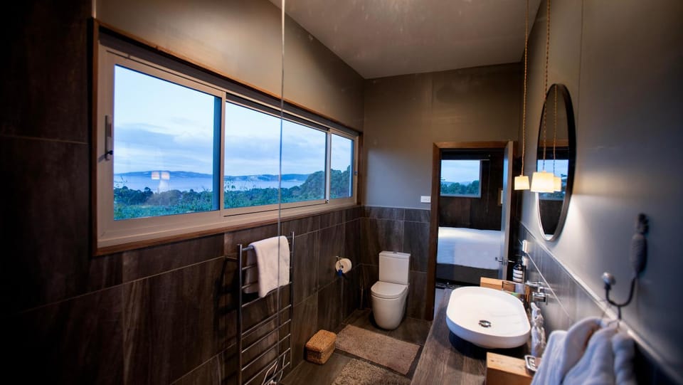 Toilet, Natural landscape, Bathroom, Garden view, Sea view, towels