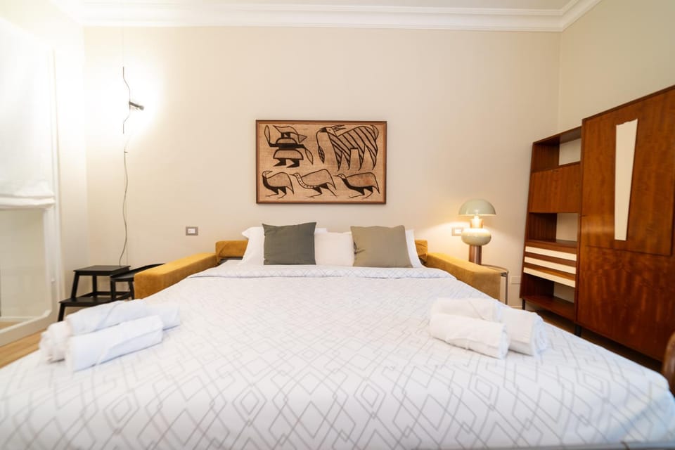Bed, Photo of the whole room, Bedroom, towels, wardrobe