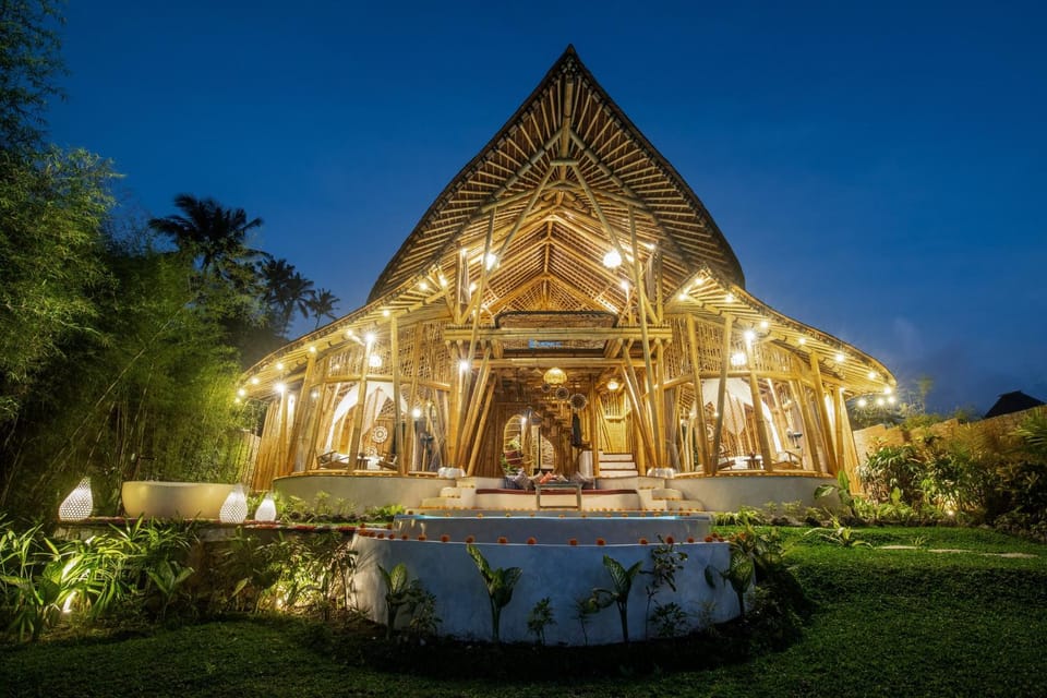 Property building, Night, Garden view
