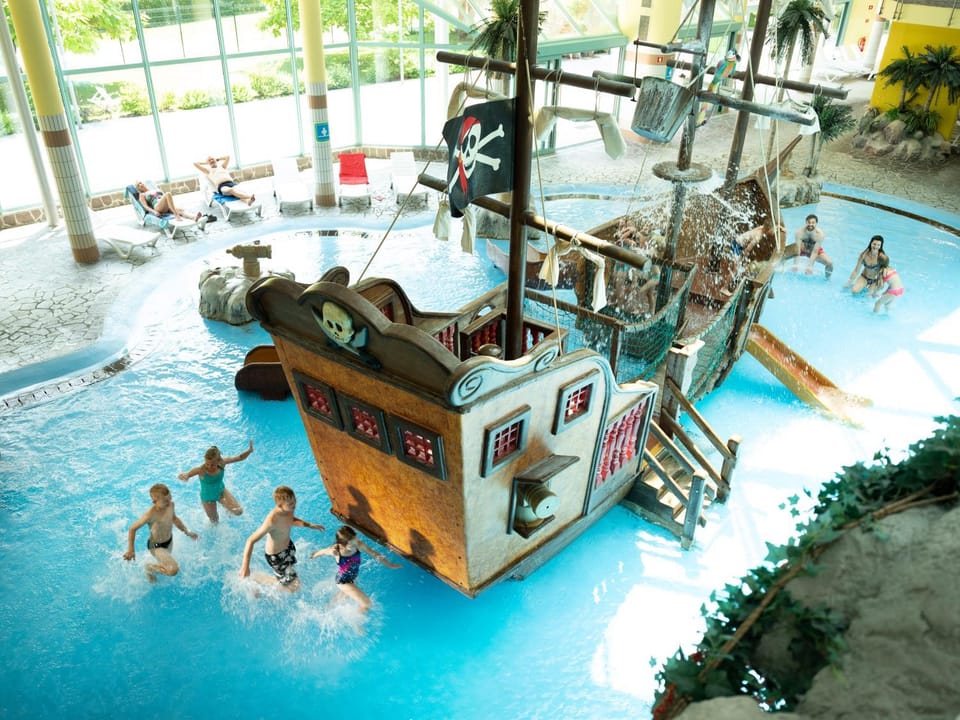 People, Aqua park, Swimming pool, group of guests