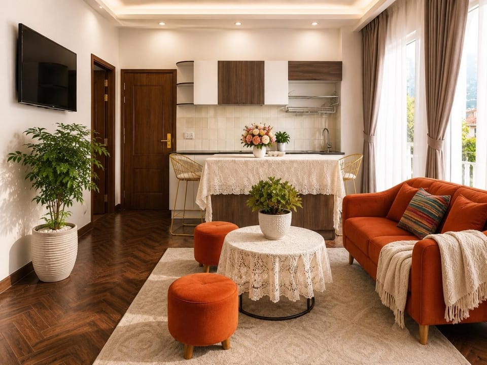 TV and multimedia, Kitchen or kitchenette, Living room, Seating area, Dining area